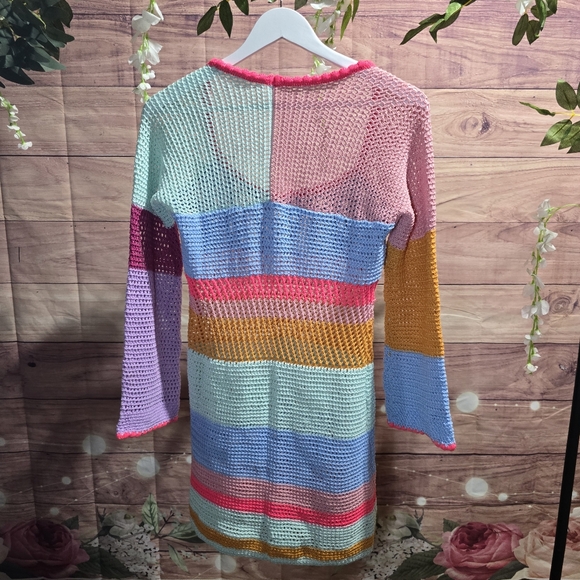 Multicolor Crochet Swim Coverup (T33) - Picture 7 of 7